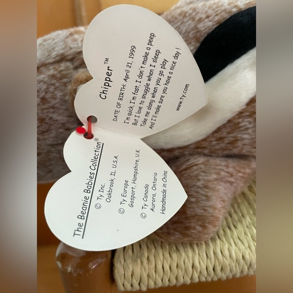 Ty Beanie Babies Chipper The Chipmunk 1999 , tag errors,Retired - Picture 2 of 8